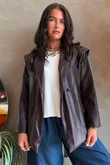 Benatar Pleat Shoulder Jacket Deep Burgundy